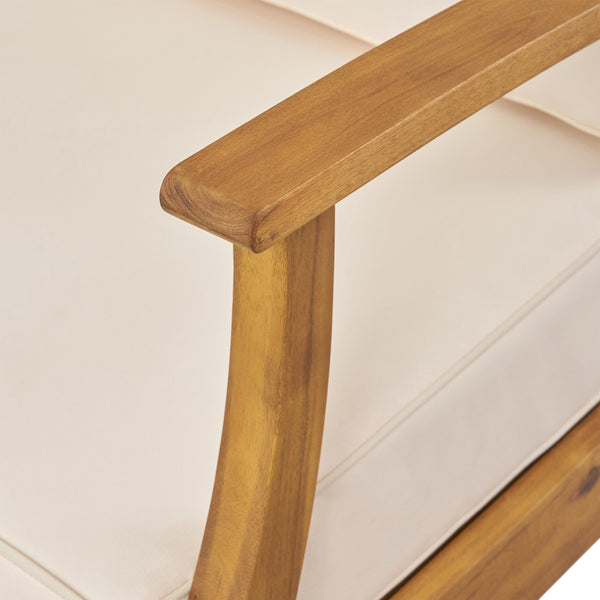 English Elm Perla Armless Accent Chair Tailored Low Profile Upholstered Seat for Living Room Cream 58941.00L-R-CON-M2CRM