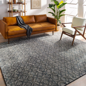 Malaga MAG-2302 8' x 10' Handmade Rug MAG2302-810  Ink Blue, Denim, Light Sage, Light Olive, Dark Brown Surya