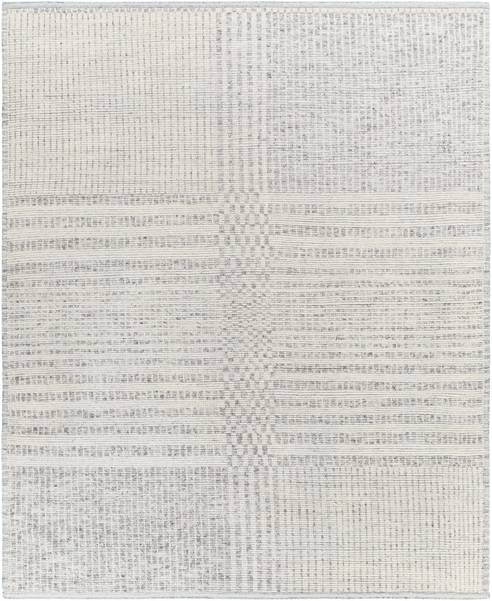 Malaga MAG-2305 8'10" x 12' Handmade Rug MAG2305-81012  Light Gray, Black, Charcoal, Metallic Silver Surya