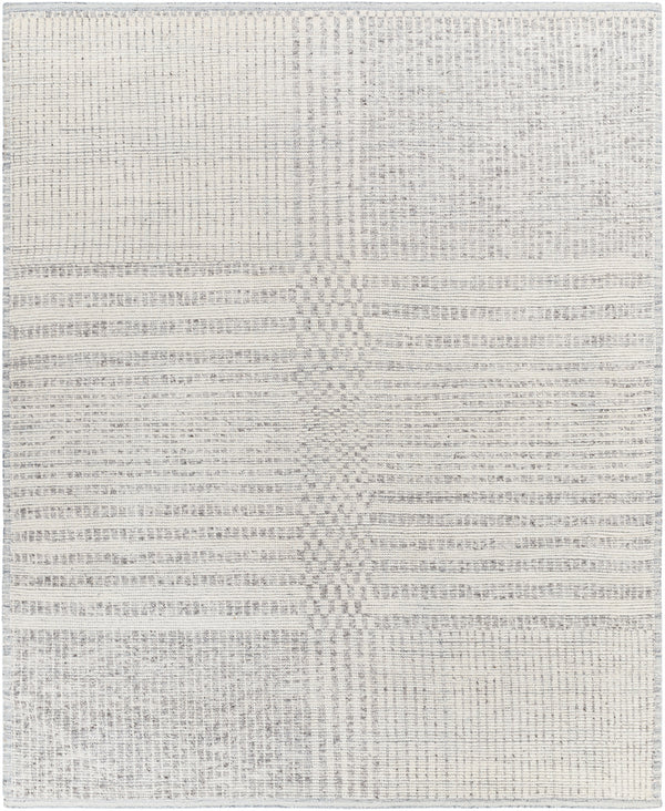 Malaga MAG-2305 8'10" x 12' Handmade Rug MAG2305-81012  Light Gray, Black, Charcoal, Metallic Silver Surya
