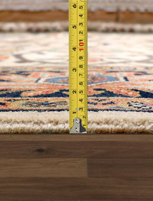 Pasargad Home Mahal Collection Hand-knotted Wool Area Rug - Elegant Ivory Design, 9'3" X 11'10"   P-6 Navy  9x12