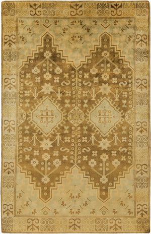 Surya Maiden Handmade 2' X 3' Wool Rug – Exquisite Indian Design, Durable & Elegant Home Décor Piece Light Brown Nz Wool Mai7000-5686