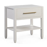 Kirby Nightstand, White Salt Flat - Kirby Nightstand White SFKIRBNST00WH Malouf