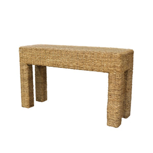 Makai Handwoven Banana Twist Console Table Artisan Natural Fiber Entryway Accent