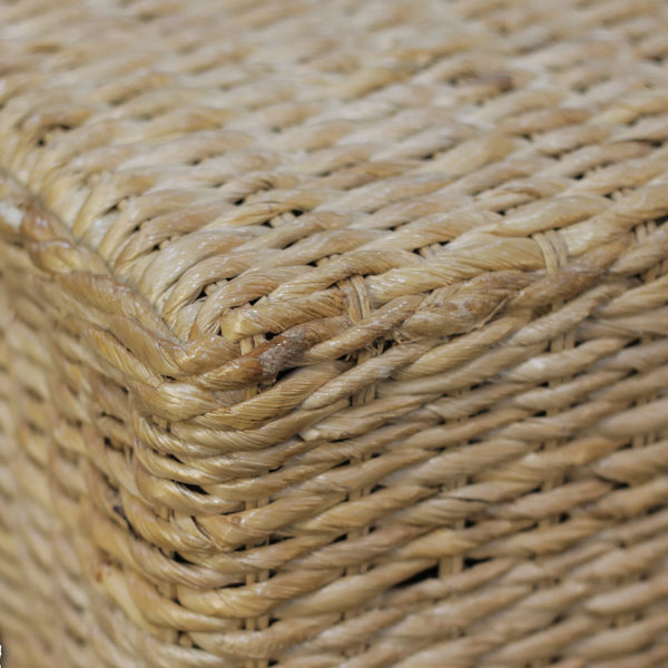 Makai Handwoven Banana Twist Fiber Square Coffee Table for Coastal Bohemian Living Rooms