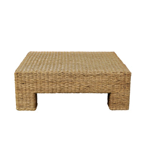 Makai Handwoven Banana Twist Fiber Square Coffee Table for Coastal Bohemian Living Rooms