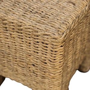 Makai Handwoven Banana Twist Square End Table for Coastal and Organic Modern Rooms