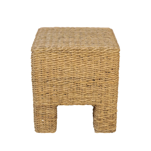 Makai Handwoven Banana Twist Square End Table for Coastal and Organic Modern Rooms