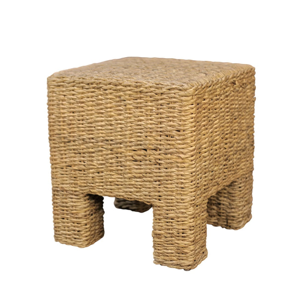Makai Handwoven Banana Twist Square End Table for Coastal and Organic Modern Rooms