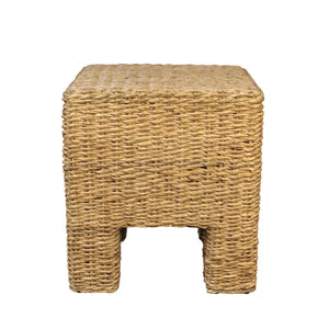 Makai Handwoven Banana Twist Square End Table for Coastal and Organic Modern Rooms