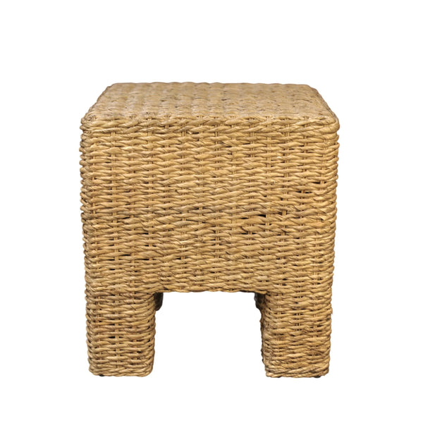 Makai Handwoven Banana Twist Square End Table for Coastal and Organic Modern Rooms
