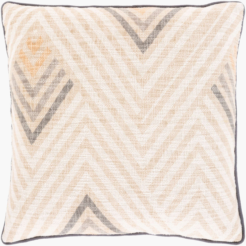 Surya Mila 18"X18" Modern Accent Pillow - Luxurious Cotton & Viscose Blend, Stylish Design For Your Home Tan Cotton,Viscose,Cotton Mal001-2020
