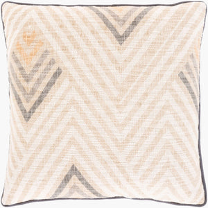 Surya Mila 18"X18" Modern Accent Pillow - Luxurious Cotton & Viscose Blend, Stylish Design For Your Home Tan Cotton,Viscose,Cotton Mal001-2020