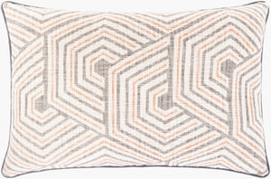 Surya Mila Hand Woven 14"L X 22"W Lumbar Pillow Kit - Soft Cotton & Viscose For Modern Home Comfort Ivory Cotton,Viscose,Cotton Mal002-2214