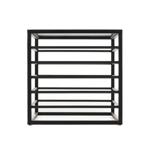 VIG Furniture Malvo Modern Wrought-Iron End Table With Dark Tempered Glass Top, 24" Square, 330 Lb Capacity VGODLZ-215E-BLK-ET
