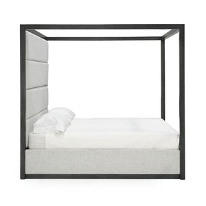 VIG Furniture Manhattan- Contemporary Wash Grey Canopy Bedroom Set With Upholstered Headboard, Storage & 800Lb Capacity VGMA-BR-127-SET-Q