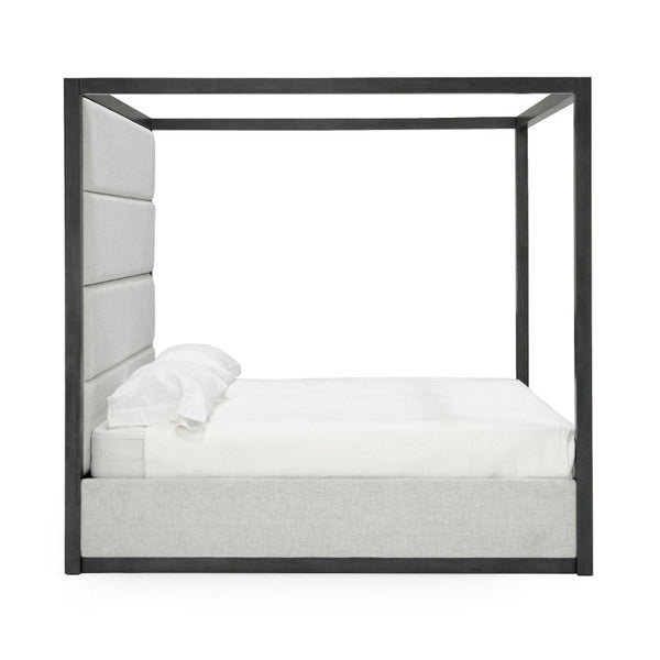 VIG Furniture Manhattan- Contemporary Wash Grey Canopy Bedroom Set With Upholstered Headboard, Storage & 800Lb Capacity VGMA-BR-127-SET-Q