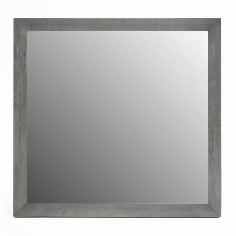 VIG Furniture Manhattan- 40X42 Contemporary Grey Wall Mirror With Recessed Glass, Solid Wood Frame, Ready-To-Hang Decor VGMA-BR-127-MR