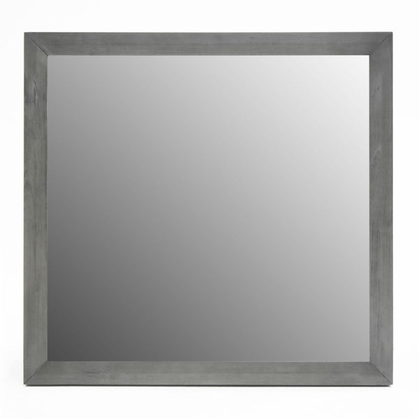 VIG Furniture Manhattan- 40X42 Contemporary Grey Wall Mirror With Recessed Glass, Solid Wood Frame, Ready-To-Hang Decor VGMA-BR-127-MR