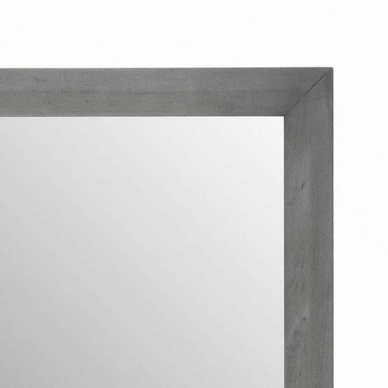 VIG Furniture Manhattan- 40X42 Contemporary Grey Wall Mirror With Recessed Glass, Solid Wood Frame, Ready-To-Hang Decor VGMA-BR-127-MR