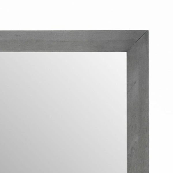 VIG Furniture Manhattan- 40X42 Contemporary Grey Wall Mirror With Recessed Glass, Solid Wood Frame, Ready-To-Hang Decor VGMA-BR-127-MR