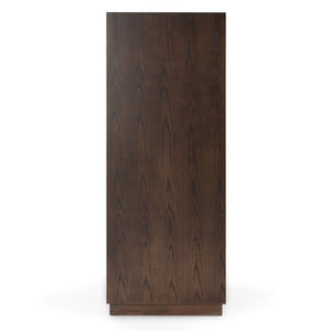 VIG Furniture Manhattan Contemporary Chest In Brown Oak Cherry With Gold Handles — 5 Drawers, Durable Solid Wood Finish VGMA-BR-127-CST-CRY