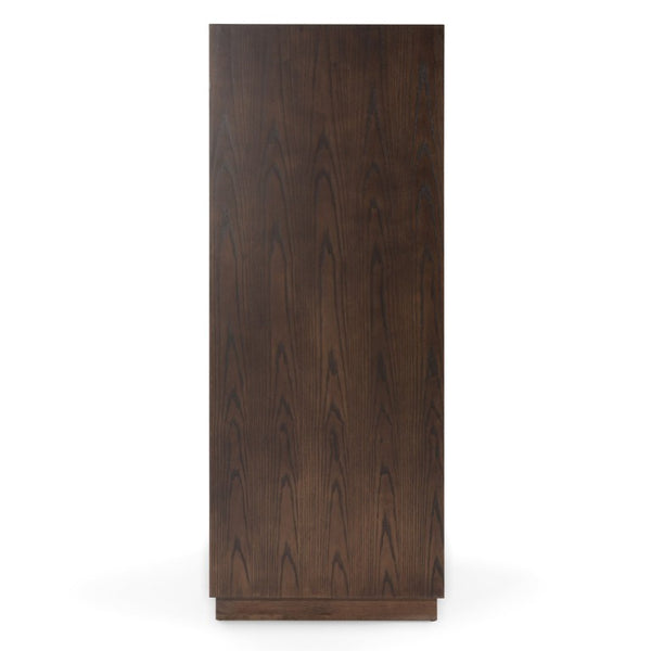 VIG Furniture Manhattan Contemporary Chest In Brown Oak Cherry With Gold Handles — 5 Drawers, Durable Solid Wood Finish VGMA-BR-127-CST-CRY