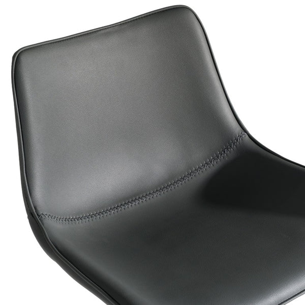 VIG Furniture Manning Grey Vegan Leather Swivel Bar Stool With Hydraulic Lift, Footrest & Brushed Stainless Frame VGHR5362/GB-GRY-BS