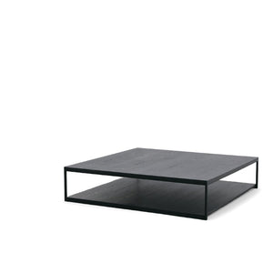 VIG Furniture Manny Modern Square Coffee Table With Double-Height Shelf, Black Ash Veneer & Matte Iron Frame VGOD-LZ-287RC-B-CT
