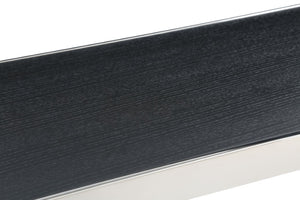 VIG Furniture Manston Black Oak & Brushed Stainless Bar Table — Modern Minimalist Counter, Ready-To-Use Elegance VGVCBT1935-BLK