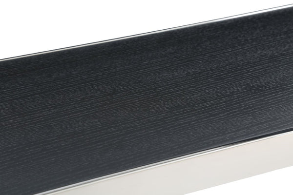 VIG Furniture Manston Black Oak & Brushed Stainless Bar Table — Modern Minimalist Counter, Ready-To-Use Elegance VGVCBT1935-BLK