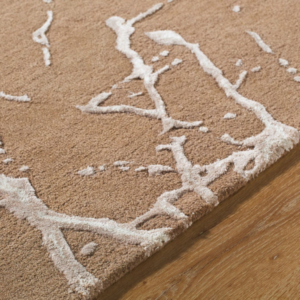 Surya Marmo Handmade 2' X 3' Arts & Crafts Style Rug - Luxurious Viscose & Wool Blend For Modern Homes 'Taupe Wool,Viscose Mao2301-23