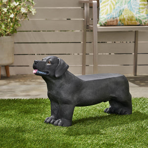 English Elm Christopher Knight Home® - MGO Labrador Dog Bench Lightweight Concrete Outdoor Seat in Matte Black — No Assembly, Durable Decor 72984.00