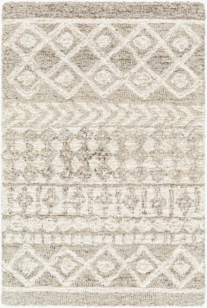 Livabliss Maroc Hand Tufted Wool Area Rug Global Pattern for Living Room or Dining Space Medium Gray, Oa 2' x 3' MAR2300-23