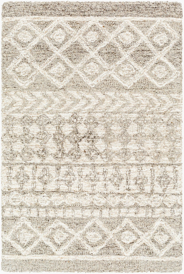 Livabliss Maroc Hand Tufted Wool Area Rug Global Pattern for Living Room or Dining Space Medium Gray, Oa 2' x 3' MAR2300-23