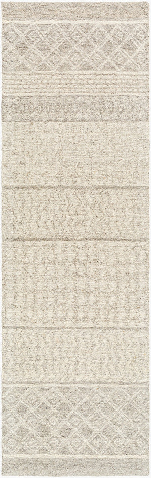 Livabliss Maroc Hand Tufted Wool Area Rug Global Pattern for Living Room or Dining Space Medium Gray, Oa 2'6" x 6' MAR2300-266
