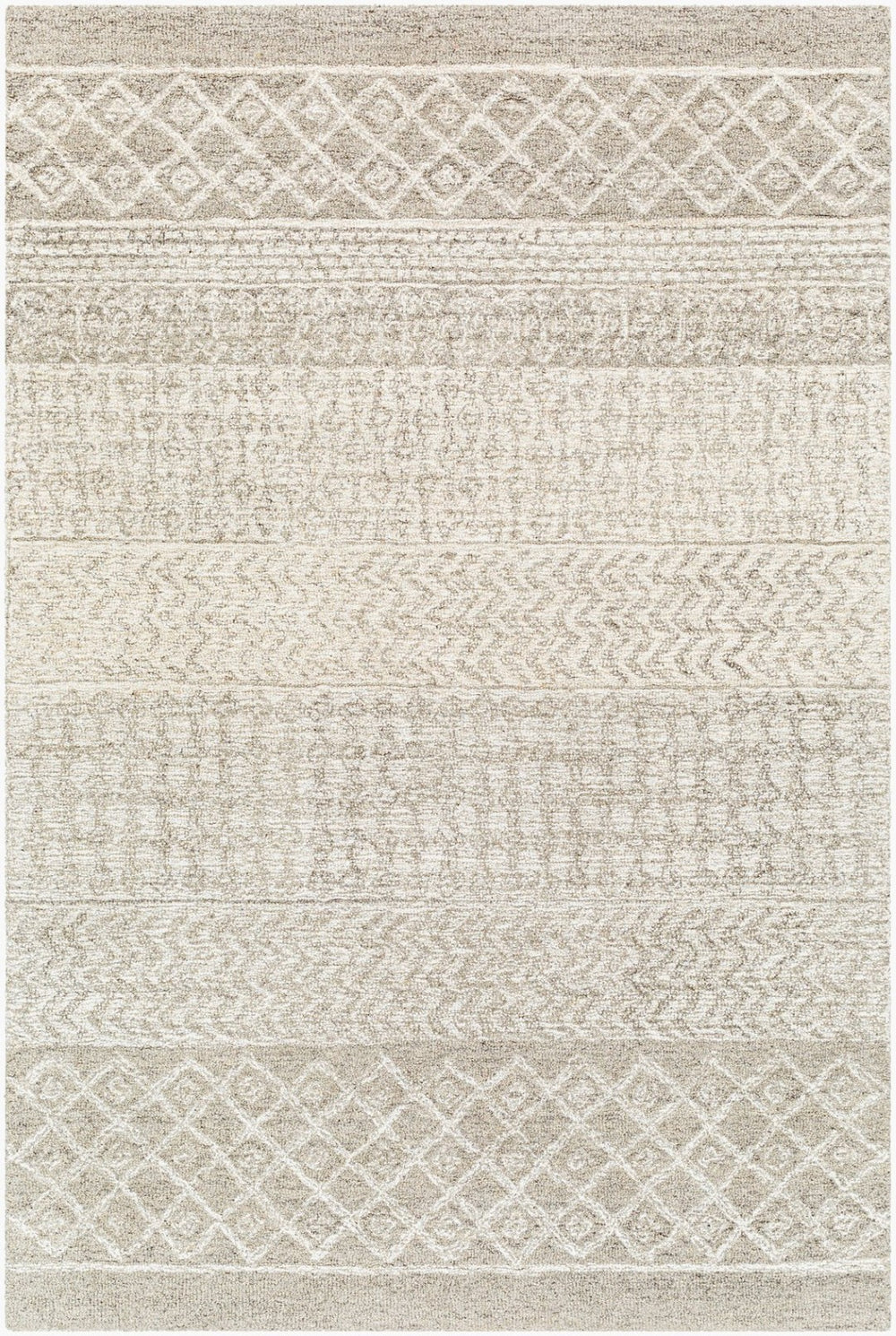 Livabliss Maroc Hand Tufted Wool Area Rug Global Pattern for Living Room or Dining Space Medium Gray, Oa 8' x 10' MAR2300-810