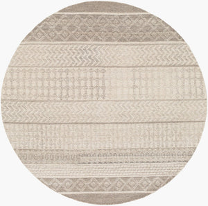 Livabliss Maroc Hand Tufted Wool Area Rug Global Pattern for Living Room or Dining Space Medium Gray, Oa 6' x 6' MAR2300-6RD