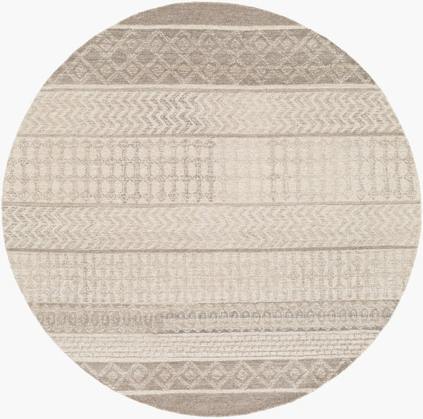 Livabliss Maroc Hand Tufted Wool Area Rug Global Pattern for Living Room or Dining Space Medium Gray, Oa 6' x 6' MAR2300-6RD
