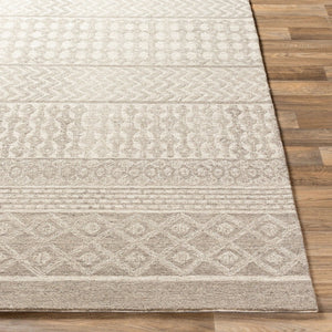 Livabliss Maroc Hand Tufted Wool Area Rug Global Pattern for Living Room or Dining Space Medium Gray, Oa 6' x 6' MAR2300-6RD