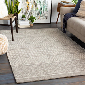Livabliss Maroc Hand Tufted Wool Area Rug Global Pattern for Living Room or Dining Space Medium Gray, Oa 6' x 6' MAR2300-6RD