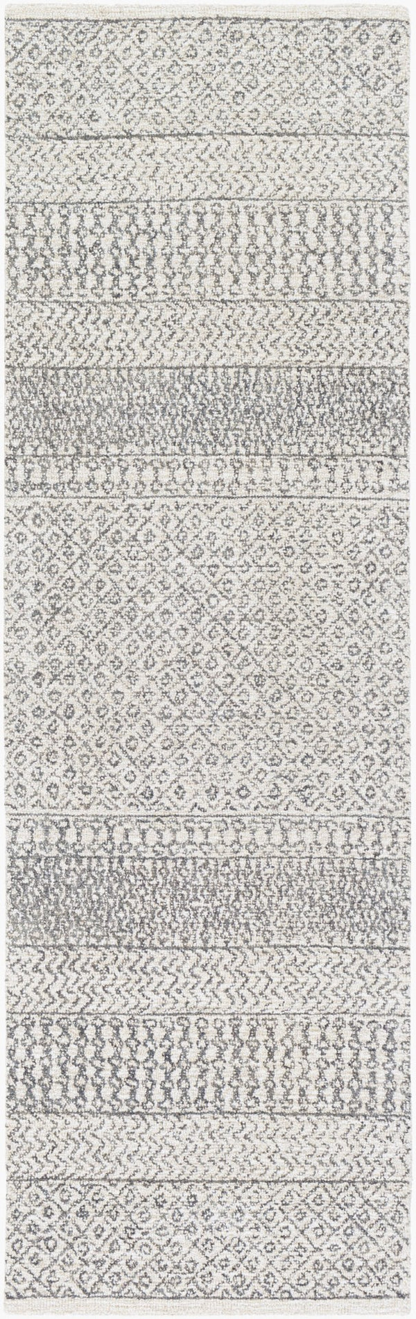 Livabliss Maroc Moroccan Geometric Wool Area Rug Hand Tufted for Living Dining Spaces Light Beige, Oa 2'6" x 8' MAR2301-268