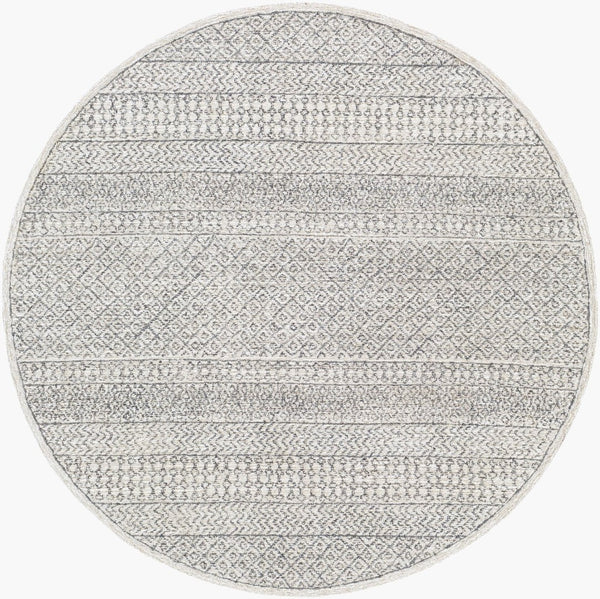Livabliss Maroc Moroccan Geometric Wool Area Rug Hand Tufted for Living Dining Spaces Light Beige, Oa 4' x 4' Round MAR2301-4RD