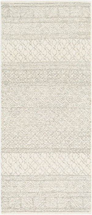 Livabliss Maroc Hand Tufted Wool Area Rug Global Bohemian Pattern for Living and Dining Spaces Ivory, Gray 2'6" x 6' MAR2302-266