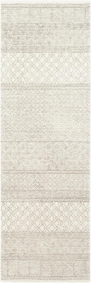 Livabliss Maroc Hand Tufted Wool Area Rug Global Bohemian Pattern for Living and Dining Spaces Ivory, Gray 2'6" x 8' MAR2302-268