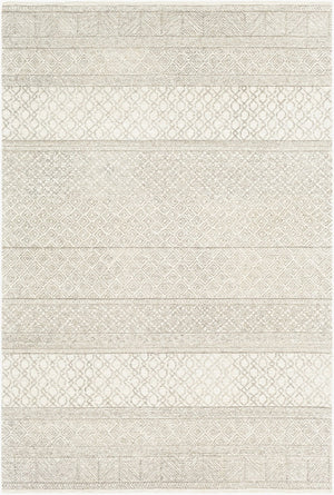 Livabliss Maroc Hand Tufted Wool Area Rug Global Bohemian Pattern for Living and Dining Spaces Ivory, Gray 8' x 8' Square MAR2302-8SQ