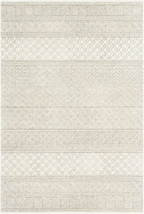 Livabliss Maroc Hand Tufted Wool Area Rug Global Bohemian Pattern for Living and Dining Spaces Ivory, Gray 8' x 8' Square MAR2302-8SQ