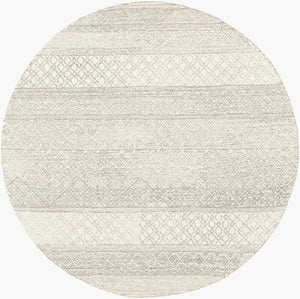 Livabliss Maroc Hand Tufted Wool Area Rug Global Bohemian Pattern for Living and Dining Spaces Ivory, Gray 4' x 4' Round MAR2302-4RD