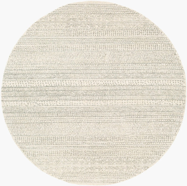 Livabliss Maroc Hand Tufted Wool Area Rug Global Moroccan Pattern for Living Dining Rooms Ivory, Medium G 8' x 8' Round MAR2303-8RD