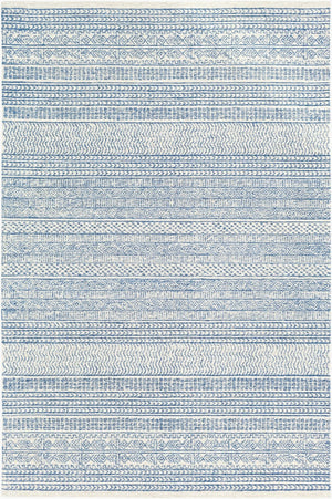 Livabliss Maroc Hand-tufted Wool Area Rug Global Pattern Low Pile Living Room Floor Accent Dark Blue, Oatm 8' x 8' Square MAR2304-8SQ